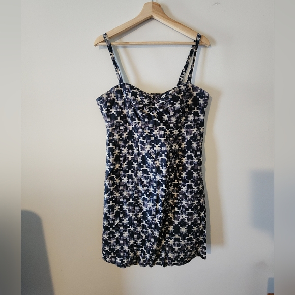 Patagonia Organic Cotton Blue Patterned Hiking Dress Size 12 - Picture 1 of 6